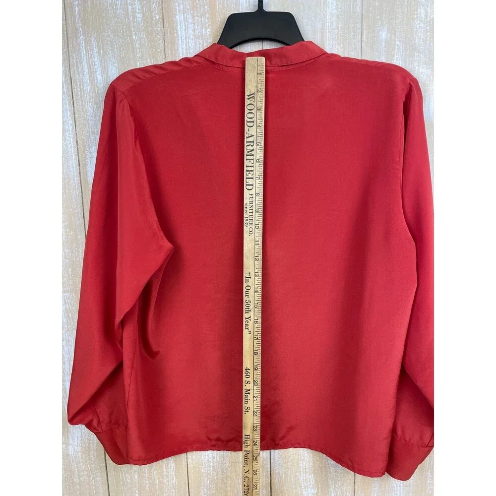 Vintage Oscar de la Renta Expressions Women's Red Blouse Size 14 - Picture 4 of 8